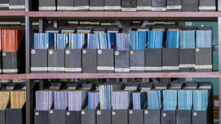 Academic journals on shelf